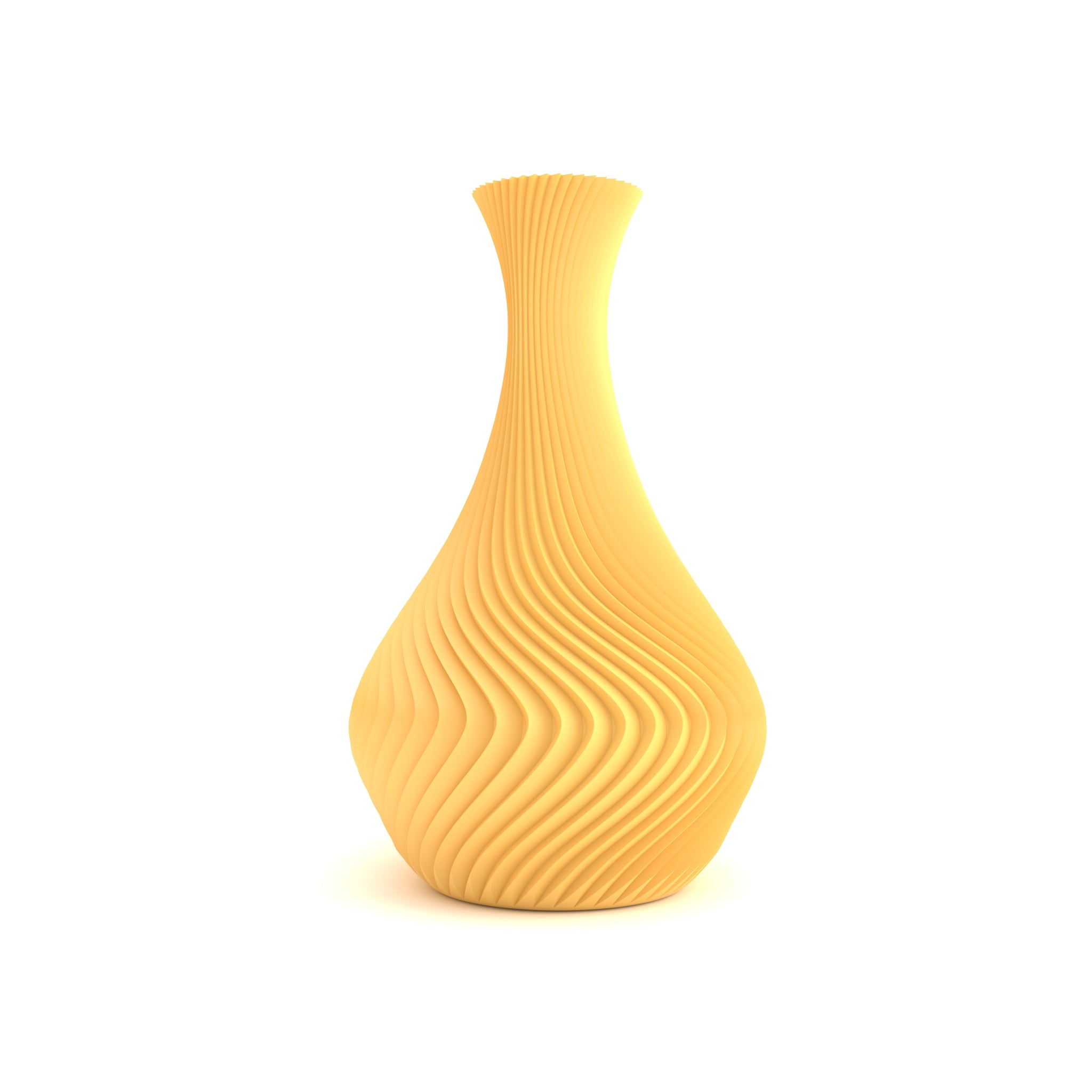 Gold textured vase on a white background