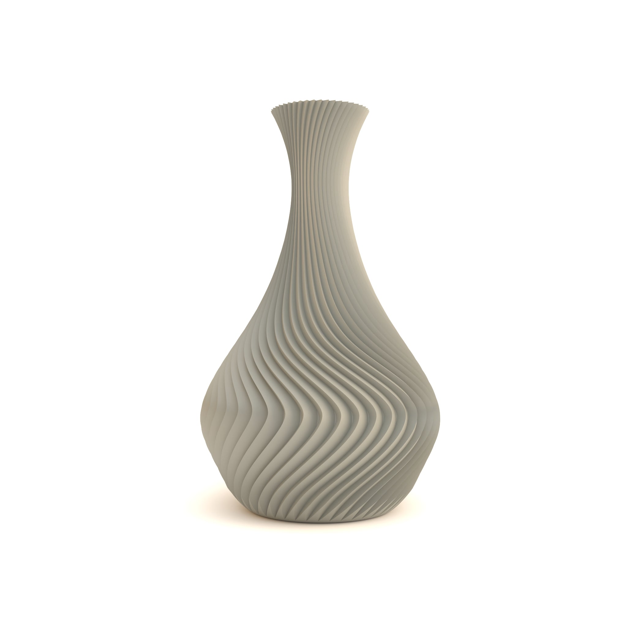 Gray textured vase on a white background