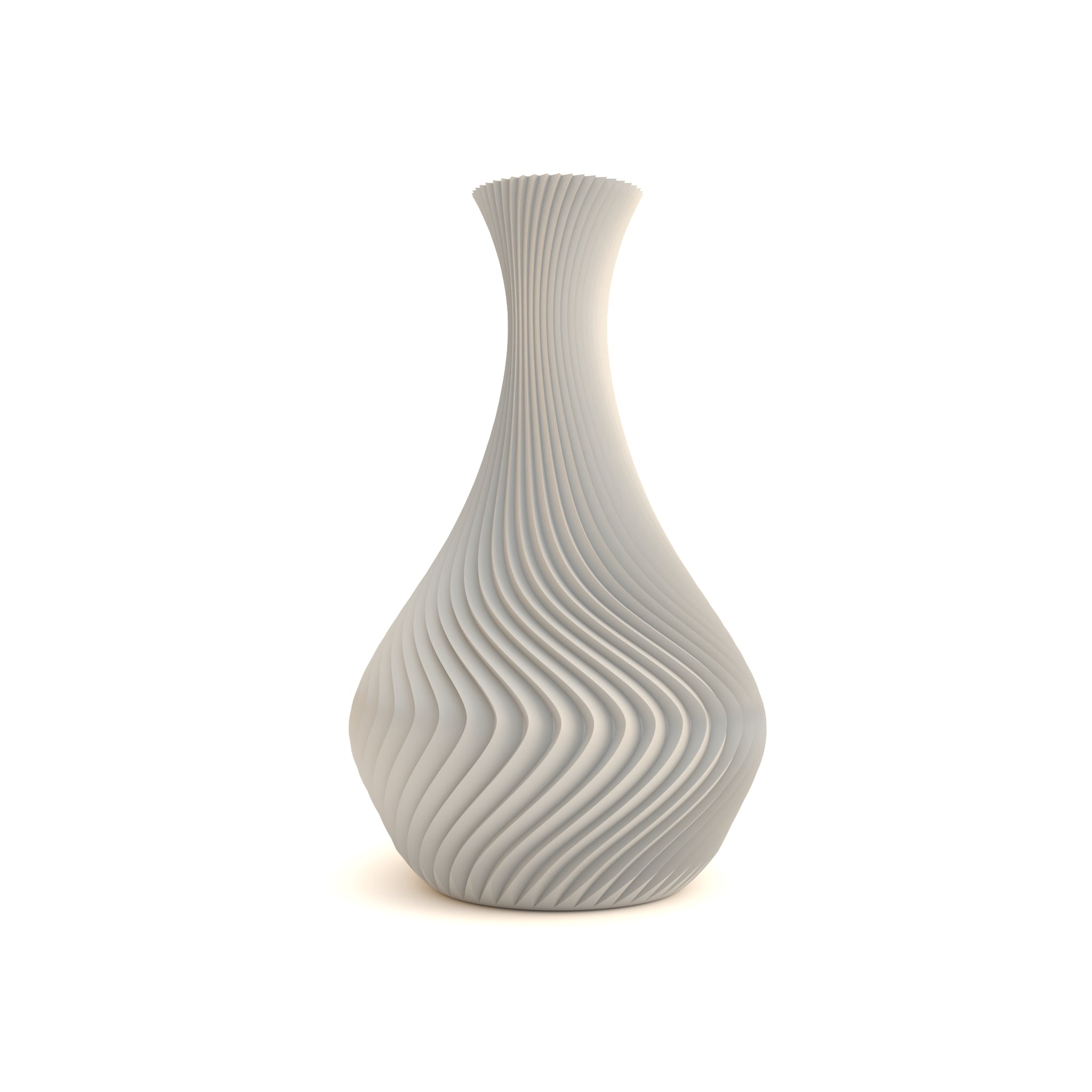 Silver textured vase on a white background