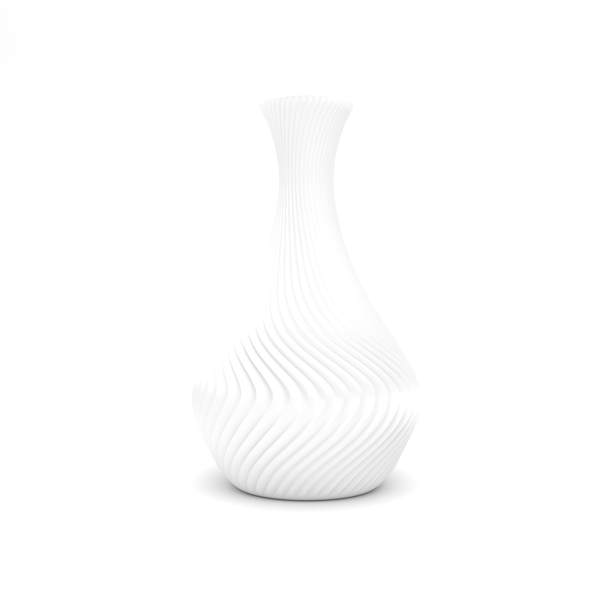 White ceramic vase on a white background