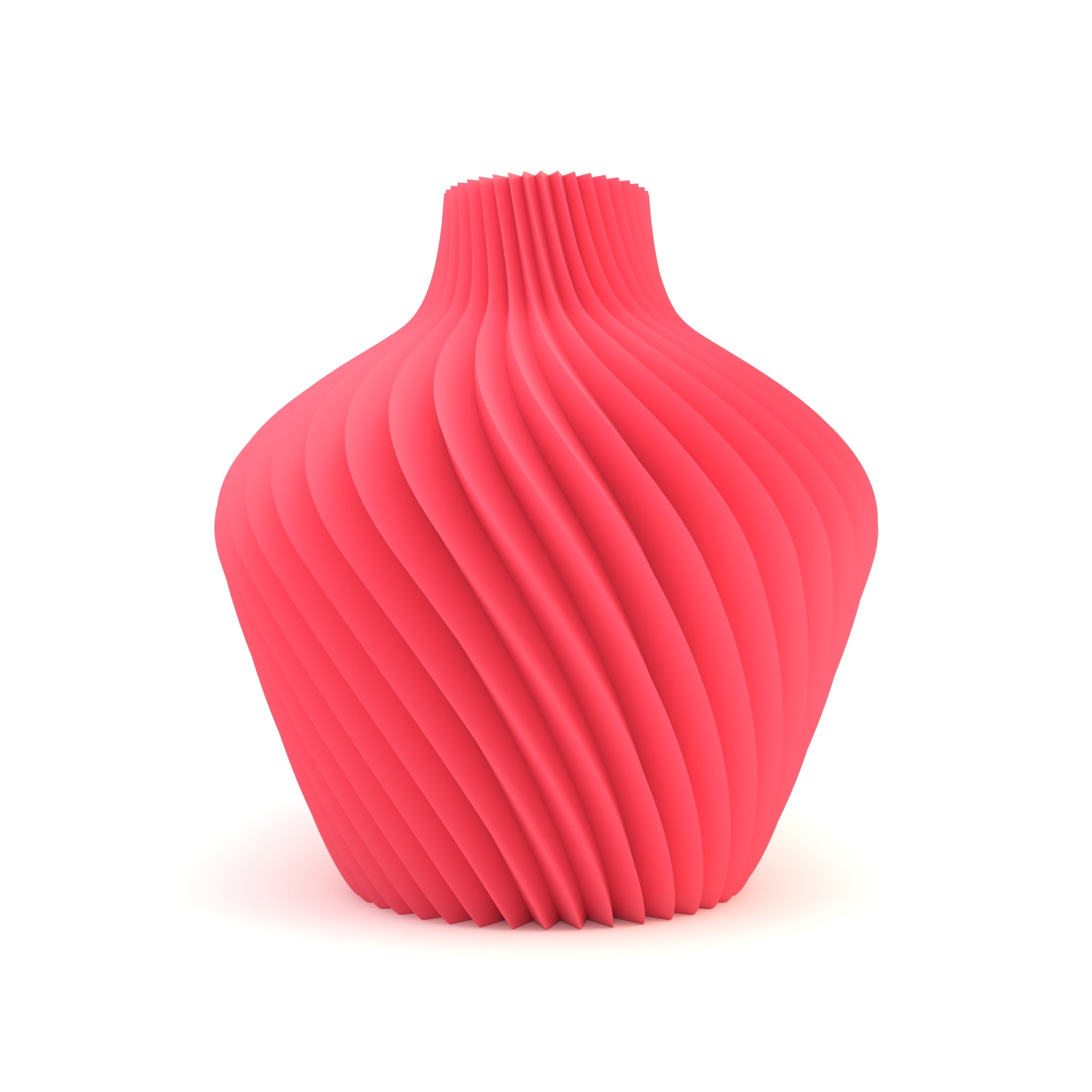 Red textured vase on a white background