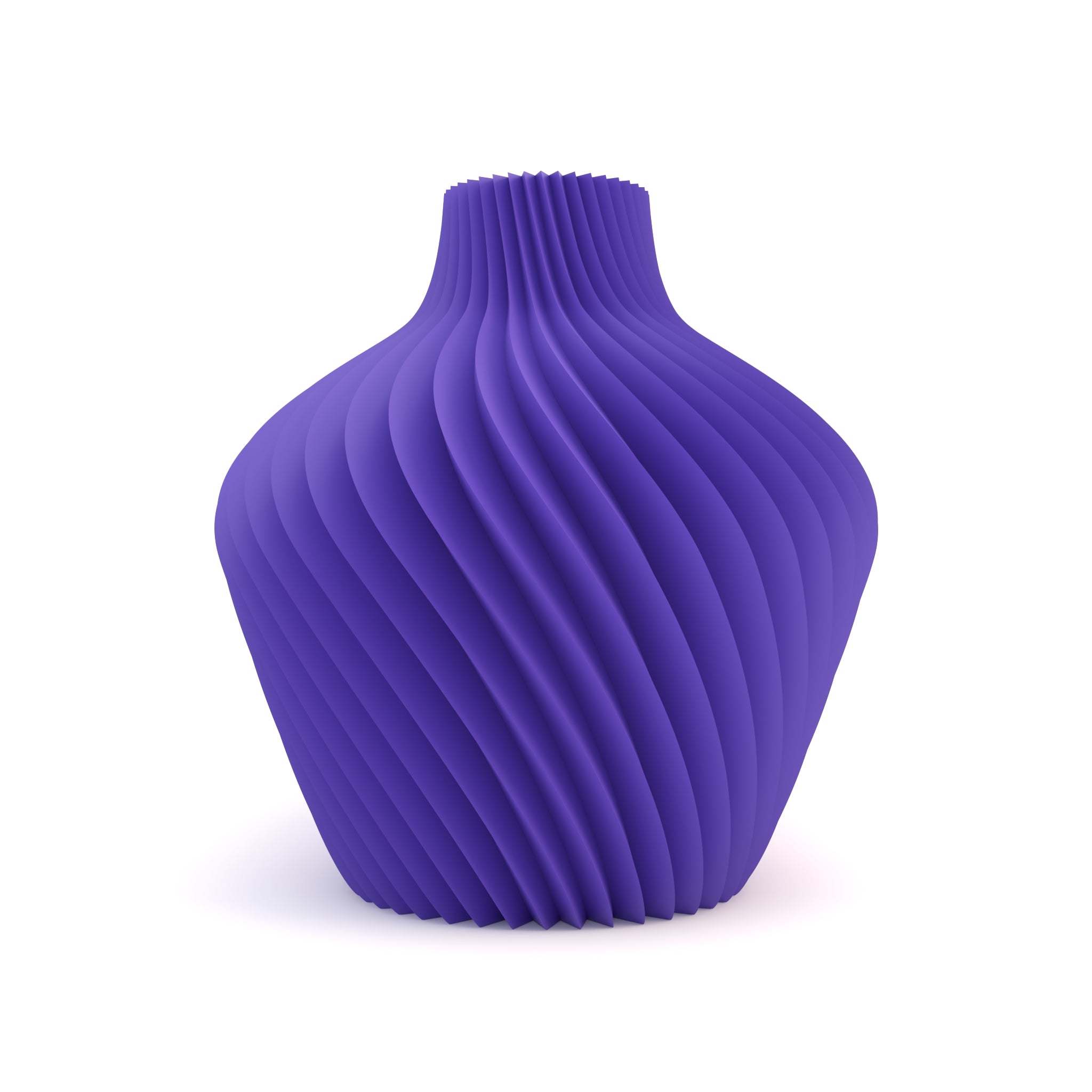 Blue textured vase on a white background