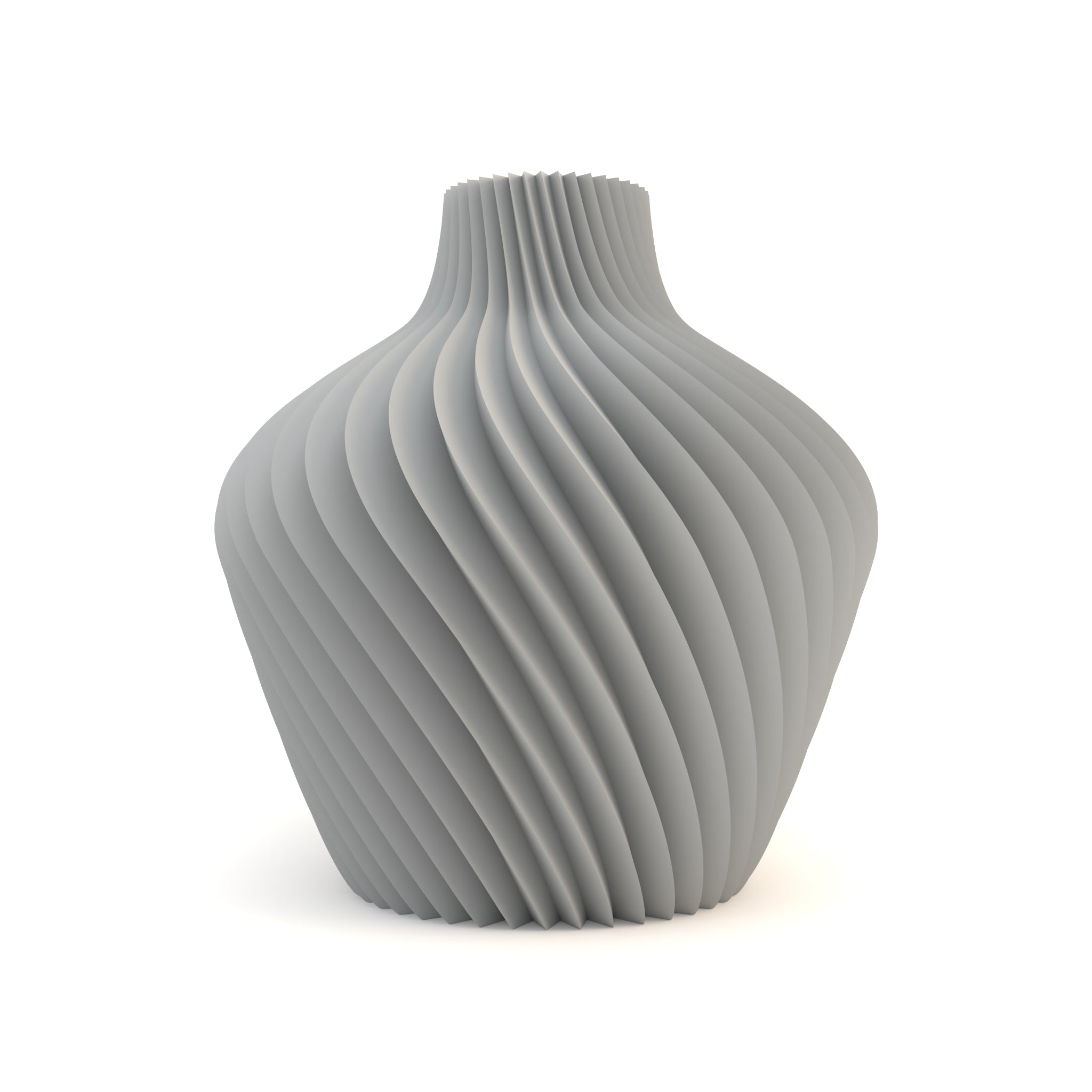 Gray textured vase on a white background